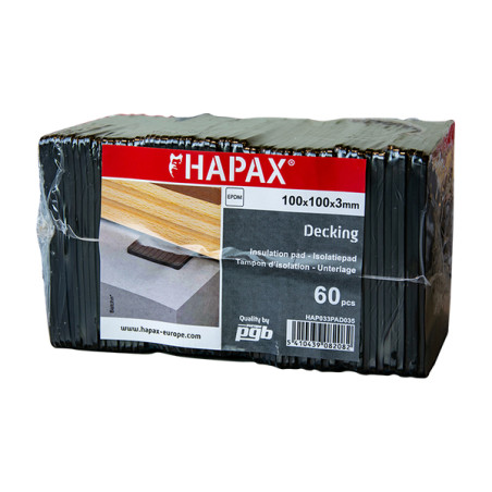 1 x Lote de 60 Almohadillas de protección de vigas 100X100X3 EPDM