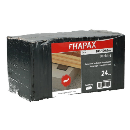 1 x Lote de 24 Almohadillas de protección de vigas 100X100X8 EPDM