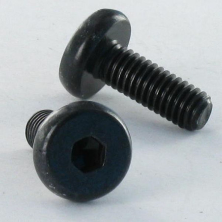 1 x Tornillo metales cabeza cilíndrica ancha hexagonal hueco M6X16.5 llave de 4 roscado total Acero cincado negro