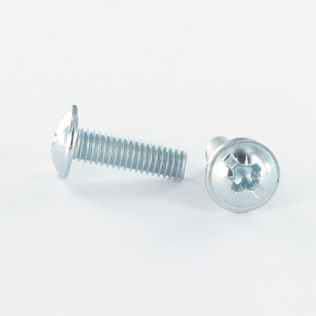1 x Tornillo poelier cabeza redonda ancha Pozi ranura M4X25 Acero cincado blanco