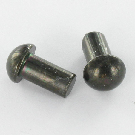 1 x Remache macizo cabeza redonda 6.5X12 Acero cincado negro