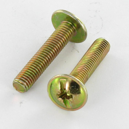 1 x Tornillo poelier cabeza redonda ancha Pozi ranura M4X9 Bicromato