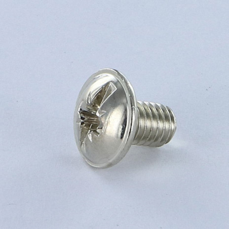 1 x Tornillo poelier cabeza redonda ancha Pozi ranura M6X10 Acero niquelado