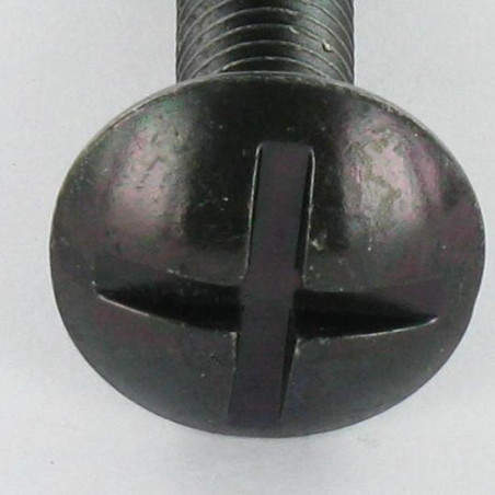 1 x Tornillo poelier cabeza redonda ancha ranura en cruz M8X50 Acero cincado negro
