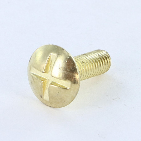 1 x Tornillo poelier cabeza redonda ancha ranura en cruz M8X16 Latón