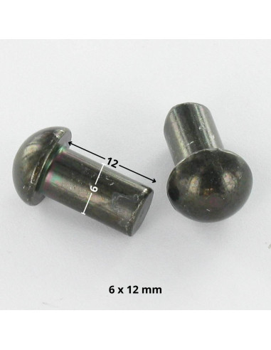 1 x Remache macizo cabeza redonda 6X12 Acero...