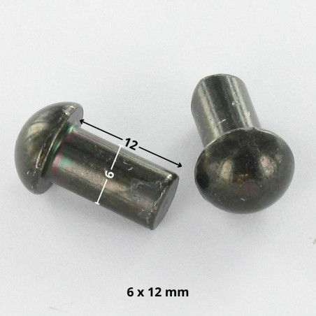1 x Remache macizo cabeza redonda 6X12 Acero cincado negro