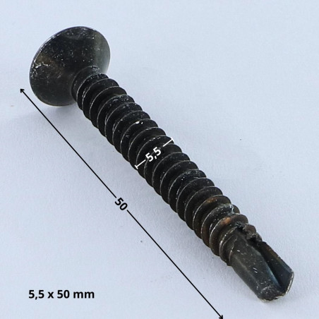 1 x Tornillo autoperforante cabeza fresada/testa svasat TORX T25 5.5X50 Acero cincado negro