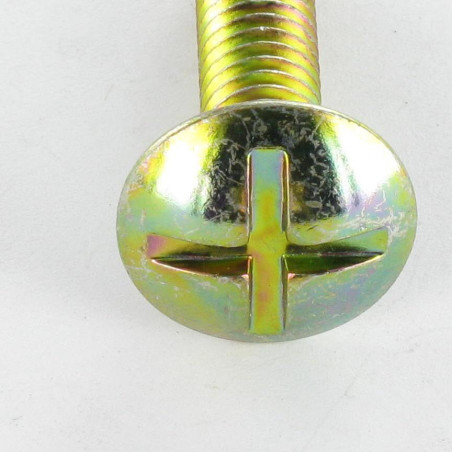 1 x Tornillo poelier cabeza redonda ancha ranura en cruz M6X80 Bicromato