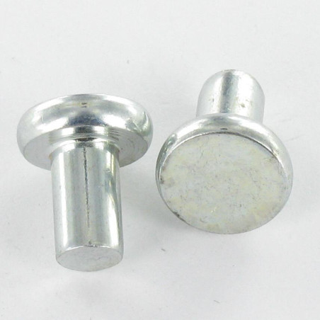 1 x Remache macizo cabeza plana 6.5X10 Acero cincado blanco EP.T2.5