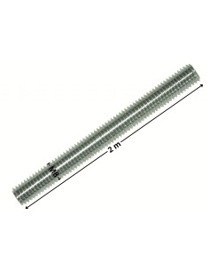Varilla roscada M8 longitud 2 metros Acero cincado blanco 2
