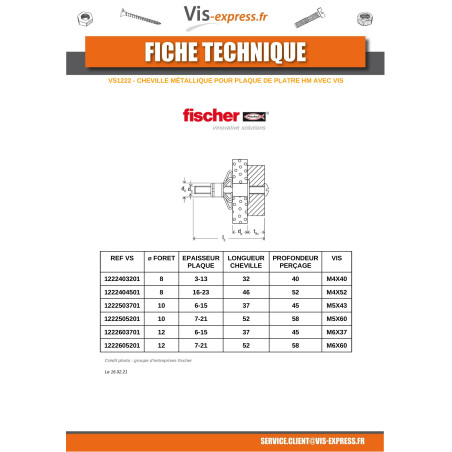 1 x Taco METAL Fischer hexagonal bajo HM 4X32 con Tornillos