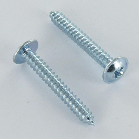 1 x Tornillo chapa poelier cabeza redonda ancha Pozi 4.8X38 Acero cincado blanco