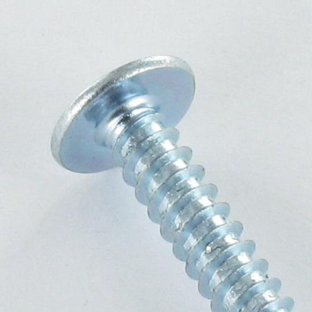 1 x Tornillo chapa poelier cabeza redonda ancha Pozi 4.8X38 Acero cincado blanco