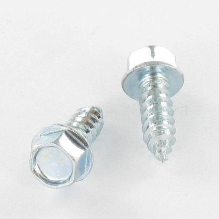 1 x Tornillo chapa cabeza hexagonal resalto reborde 6.3X25 Acero cincado blanco