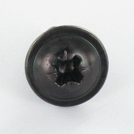 1 x Tornillo chapa poelier cabeza redonda ancha Pozi 4.8X13 Acero cincado negro sin punta