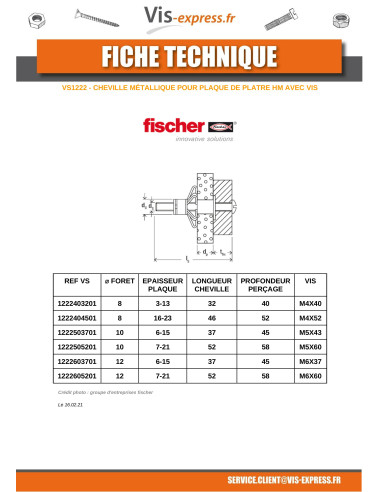 1 x Taco METAL Fischer hexagonal bajo HM 6X37...