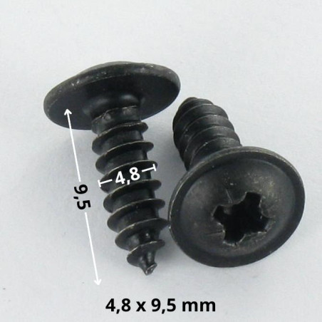 1 x Tornillo chapa poelier cabeza redonda ancha Pozi 4.8X9.5 Acero cincado negro PUNTO A