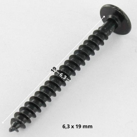 1 x Tornillo chapa cabeza hexagonal 6.3X19 + Arandela Acero cincado negro 600 Horas niebla salina sin óxido rojo