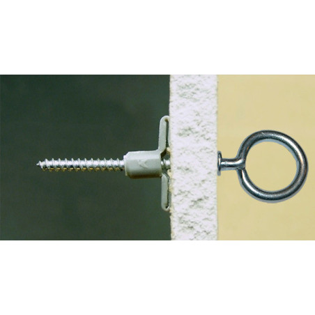 1 x Taco Nylon 8X40 con Tornillo de ojo con reborde 4X45