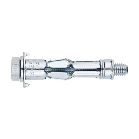 1 x Taco metálico para placa de yeso con Tornillo metales cabeza hexagonal M8X45 Acero cincado blanco
