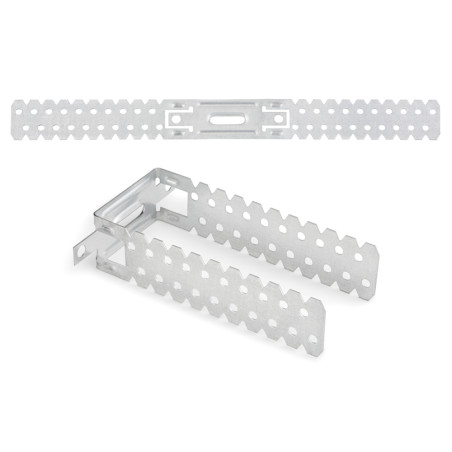 1 x Percha en forma de U para perfiles de 60 mm Acero cincado blanco