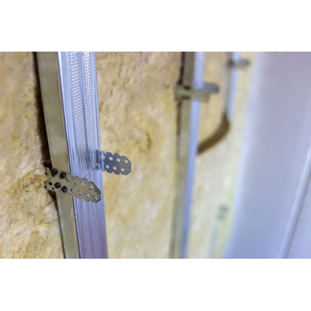 1 x Percha en forma de U para perfiles de 60 mm Acero cincado blanco