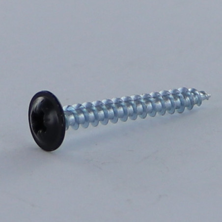 1 x Tornillo madera aglomerado poelier cabeza redonda ancha Pozi PZ4 4.5X35 roscado total Acero cincado blanco RAL9004