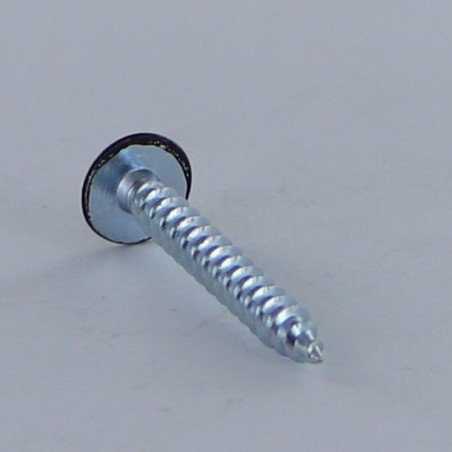 1 x Tornillo madera aglomerado poelier cabeza redonda ancha Pozi PZ4 4.5X35 roscado total Acero cincado blanco RAL9004