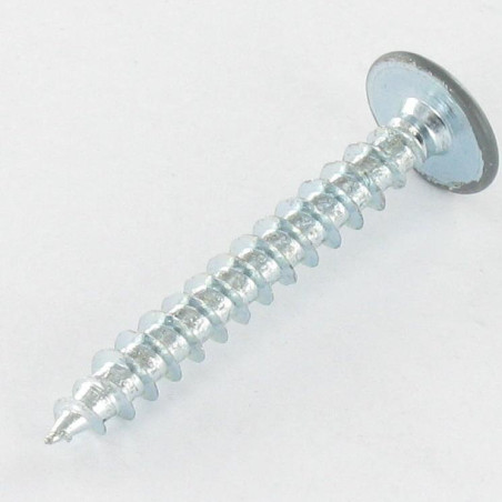 1 x Tornillo madera aglomerado poelier cabeza redonda ancha Pozi PZ4 4.5X35 roscado total Acero cincado blanco RAL7012