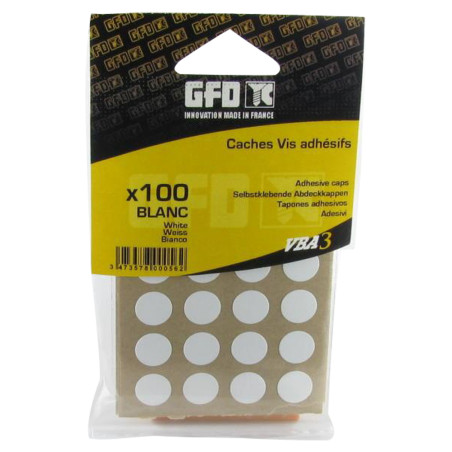 1 x Embellecedor adhesivo diámetro 13 blanco