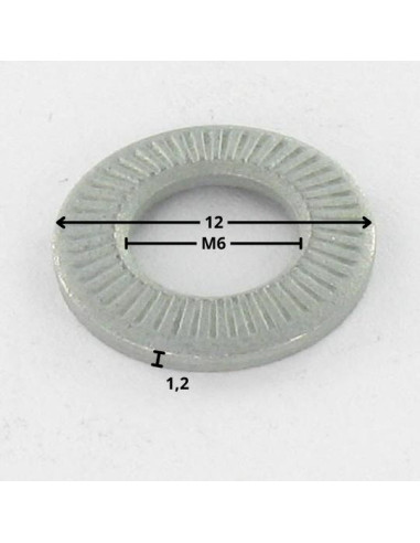1 x Arandelas contacto M6X12X1.2 Acero cincado...