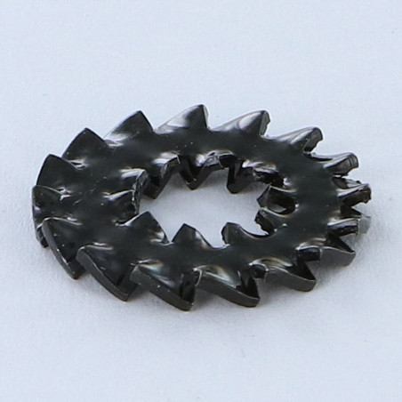 1 x Arandela abanico doble dentado DD M8 Acero cincado negro