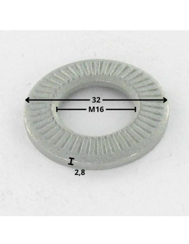 1 x Arandelas contacto M16X32X2.8 Acero cincado...