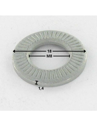 1 x Arandelas contacto M8X18X1.4 Acero cincado...
