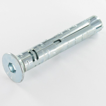 1 x Anclaje Anclaje Taco METAL 10X70 Tornillos M6X75 Acero cincado blanco