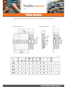 Anclaje Anclaje Taco metálico 10X70 Tornillos M6X75 Acero... 2
