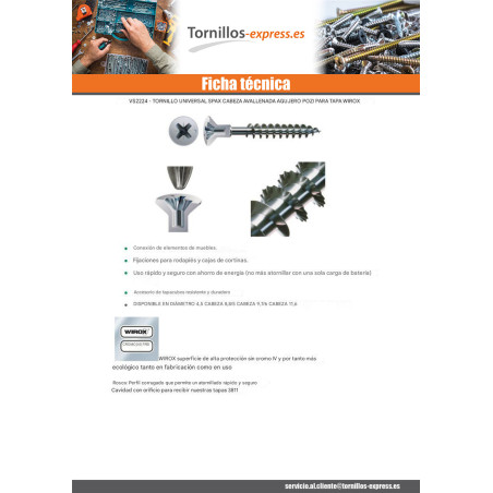 1 x Tornillos Spax cabeza fresada/testa svasat perforada Pozi PZ5 6X90 roscado en 61 WIROX