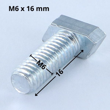 1 x Tornillo metales cabeza rombo M6X16 Acero cincado blanco 128 Horas niebla salina sin óxido rojo