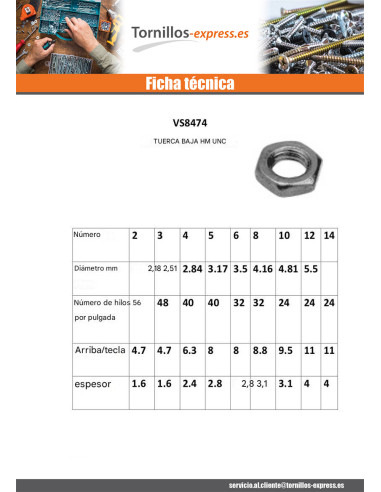1 x Tuerca hexagonal baja hm/contratuerca N8...