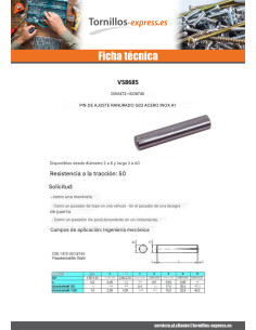 Pasador estriado de ajuste G02 Inoxidable A1 6X16 2