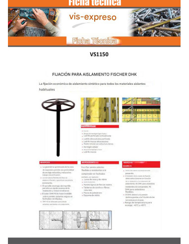 1 x Fijación Fischer para AISLANTE DHK 100