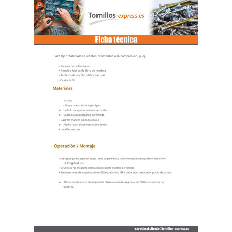 1 x Fischer AISLANTE DIPK 10/120-140 2 piezas
