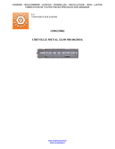 1 x Taco METAL FM-MP3 12X50 M8 Acero cincado...