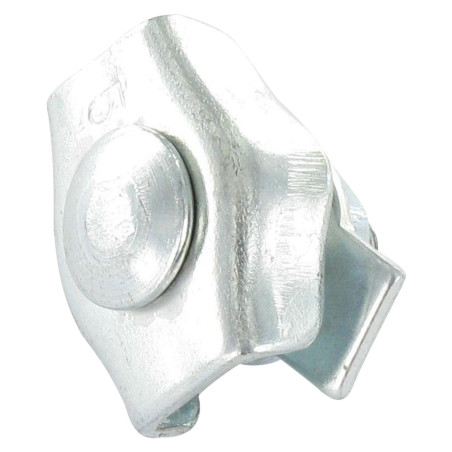 1 x Sujetacable plano sencillo Acero cincado blanco Cable de 2