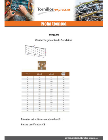 1 x Conector platina de ensamblaje Acero...