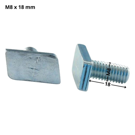 1 x Tornillo metales T.LOSANGE M8X18 Acero cincado blanco