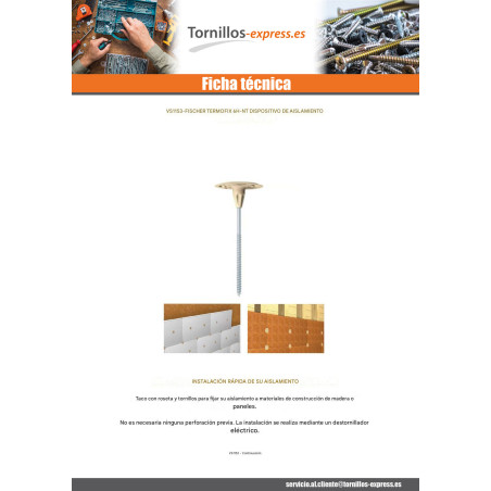 1 x Taco y Tornillo Fischer AISLANTE 6H-NT 6X320