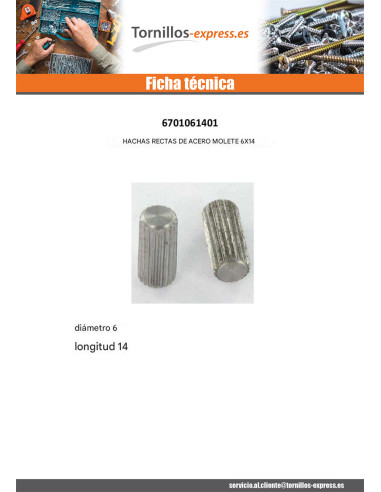 1 x Ejes 6X14 XC 18PB Acero bruto KNBBLING BIEN