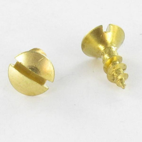 1 x Tornillo madera aglomerado cabeza fresada abombada ranura 4X12 Acero latonado